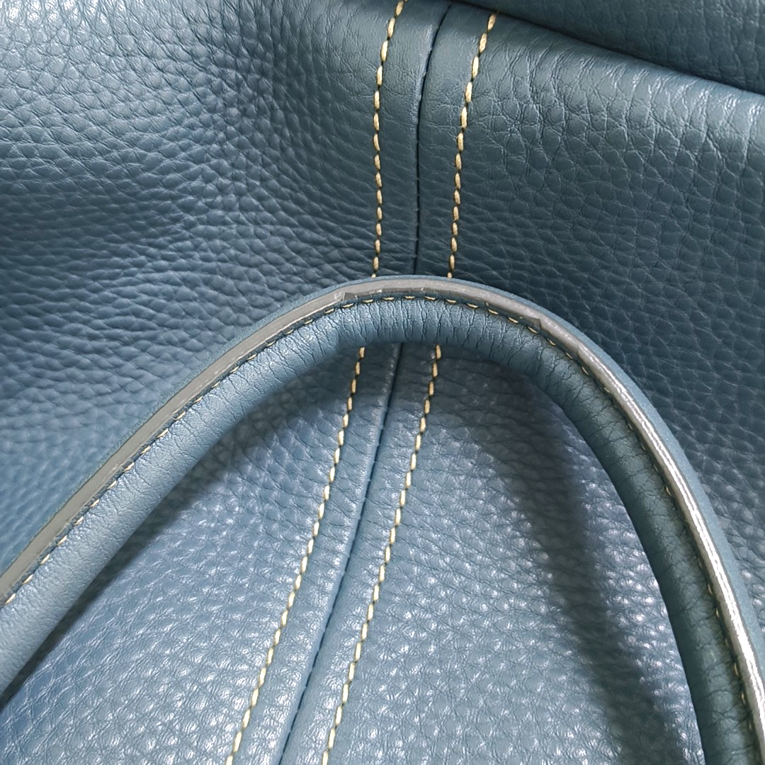 PRADA Tote bag Blue Cowhide Logo Shoulder Bag Handbag Golden hardware Removable shoulder strap-(SKU)-957689174