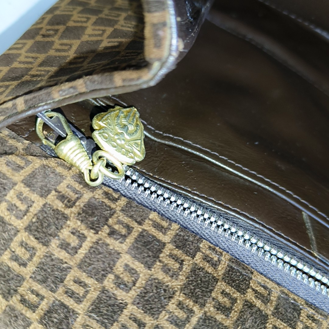 GUCCI Deep Brown Velvet Leather Single Shoulder Bag Golden hardware-(SKU)-13814601