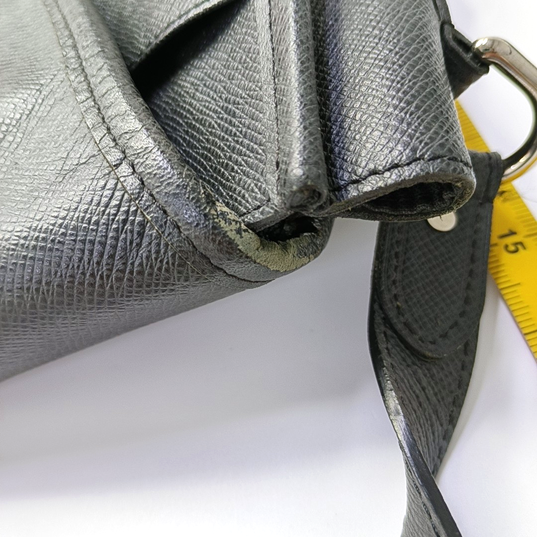 LOUIS VUITTON ALEX Black Cowhide Single Shoulder Bag Crossbody Bag Silver Hardware-(SKU)-959606640