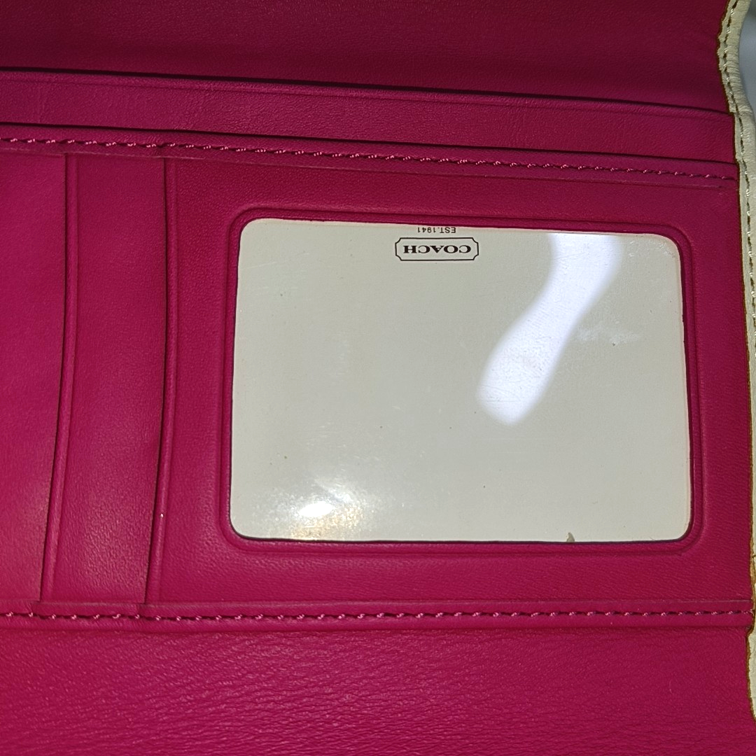 COACH Pink Leather Embossed Handbag Silver Hardware Vintage model-(SKU)-935675321