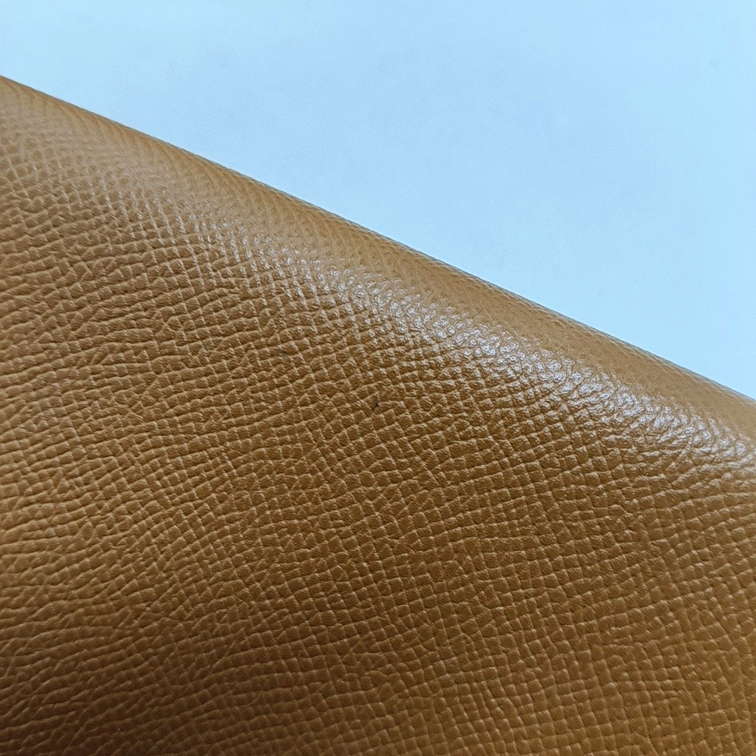 HERMÈS Kelly Gold Brown Epsom Calfskin Wallet with Silver Hardware D-(SKU)-969641631