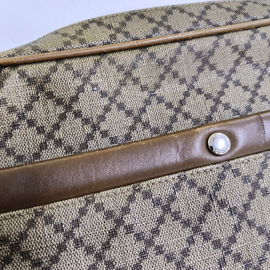 GUCCI GG Blooms Small size Khaki Calfskin Printed Handbag Silver Hardware-(SKU)-948628450