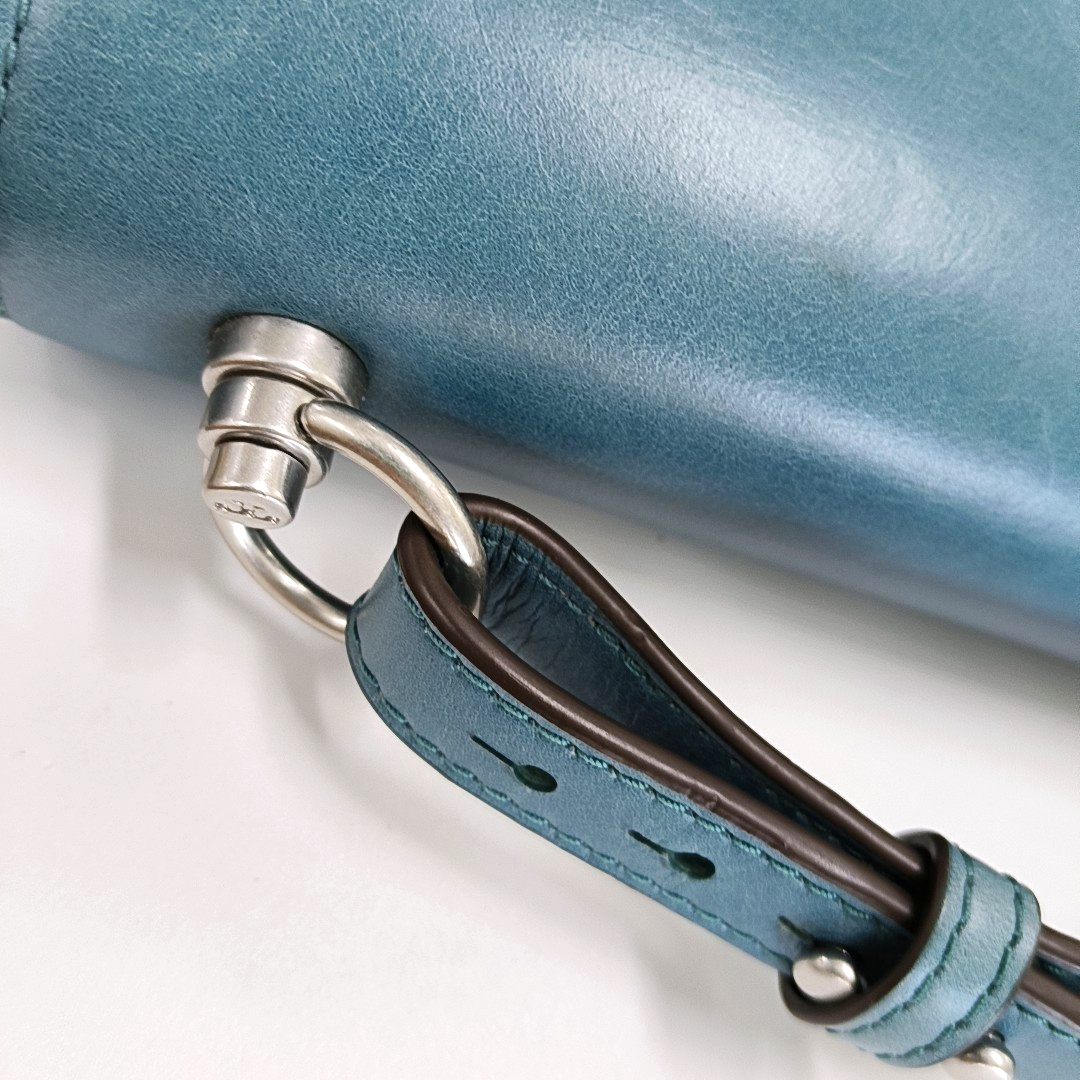 TORY BURCH Miller Blue cowhide single shoulder bag Silver Hardware Removable shoulder strap-(SKU)-14132600