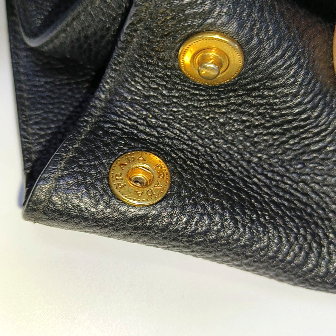 PRADA Tote bag Black Leather Handbag Crossbody Shoulder Bag Golden hardware-(SKU)-932708963