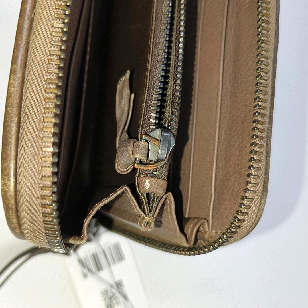 BOTTEGA VENETA Dark Brown Cowhide Woven Wallet Black hardware-(SKU)-939008283