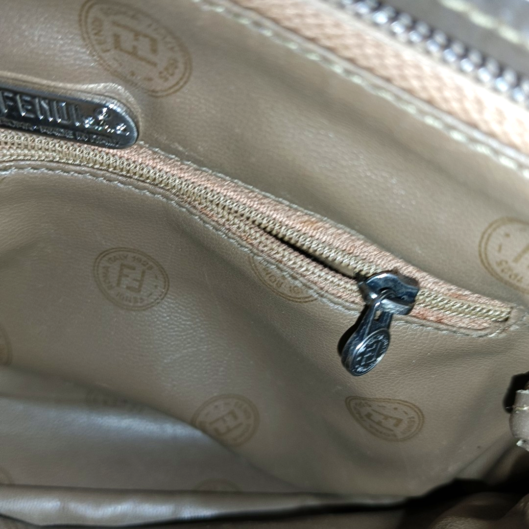 FENDI 棕色涂层帆布双F斜挎包 Silver Hardware-(SKU)-948081952