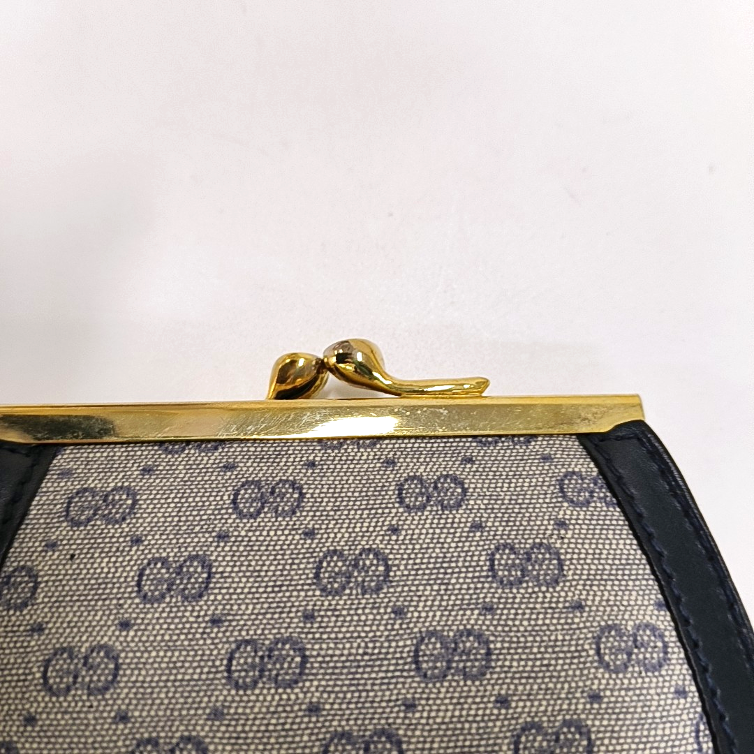 GUCCI Grey Canvas Monogram Mini Coin Purse Golden hardware-(SKU)-955832348