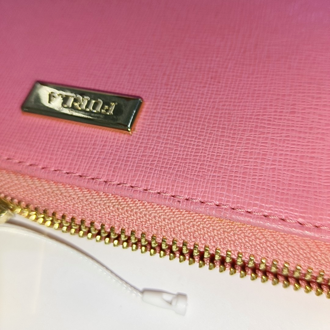 FURLA Pink Leather Wallet Golden hardware-(SKU)-935469806