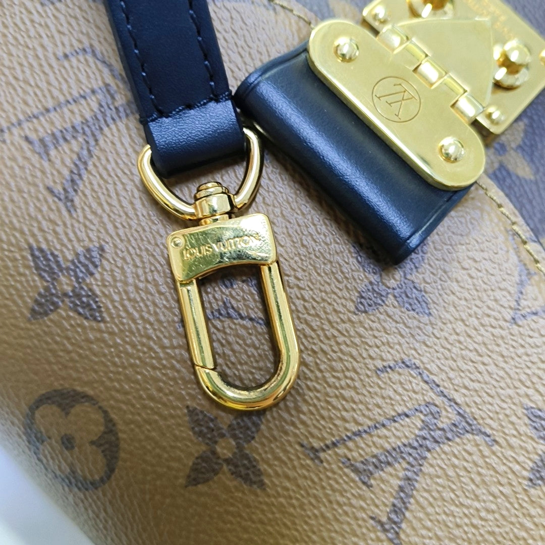 LOUIS VUITTON EDEN Brown Coated Canvas Monogram Shoulder Bag Tote Bag Crossbody Bag Golden Hardware Removable Strap Complete Accessories-(SKU)-965955007