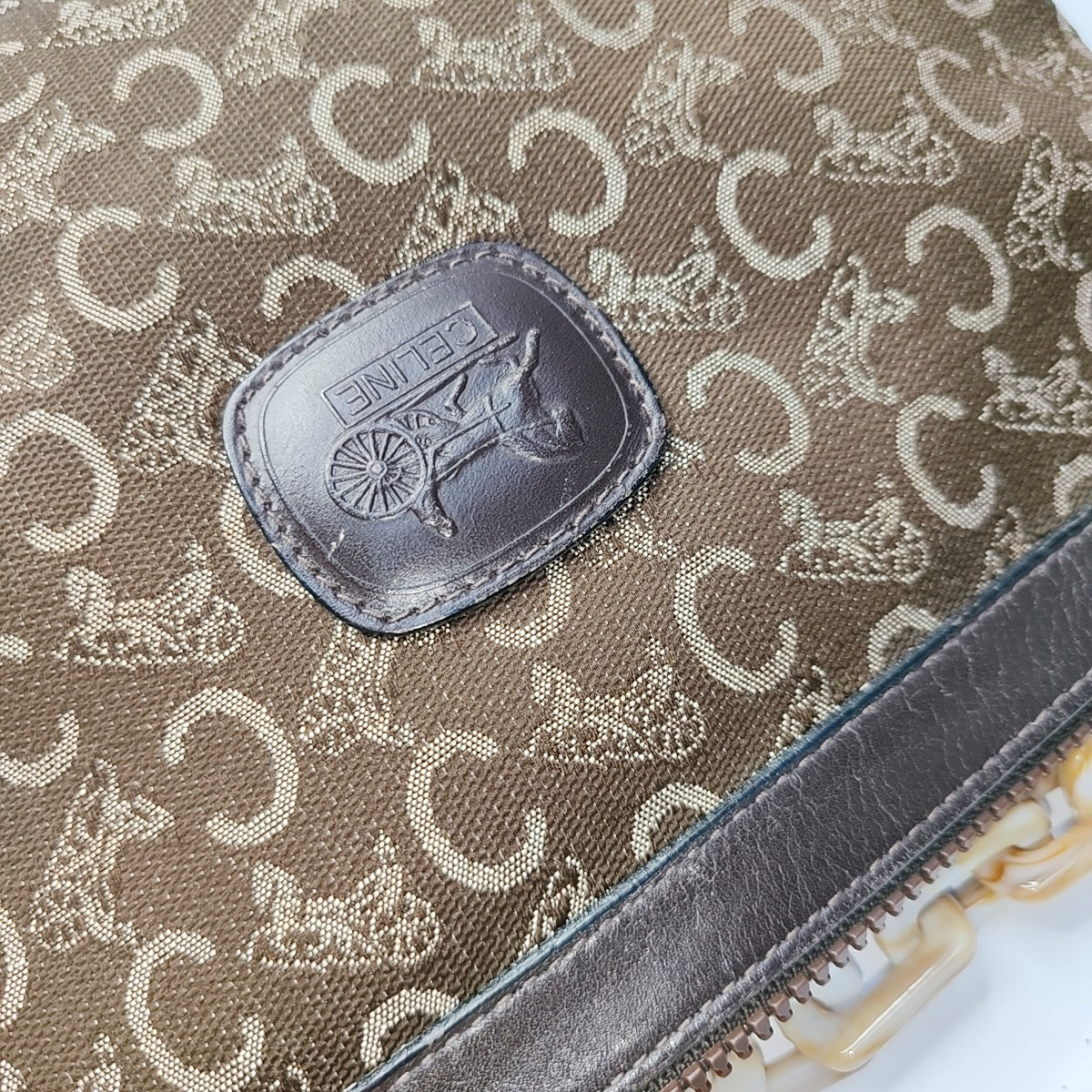 CELINE Brown Canvas Jacquard Clutch Bag Brown Hardware-(SKU)-936934886
