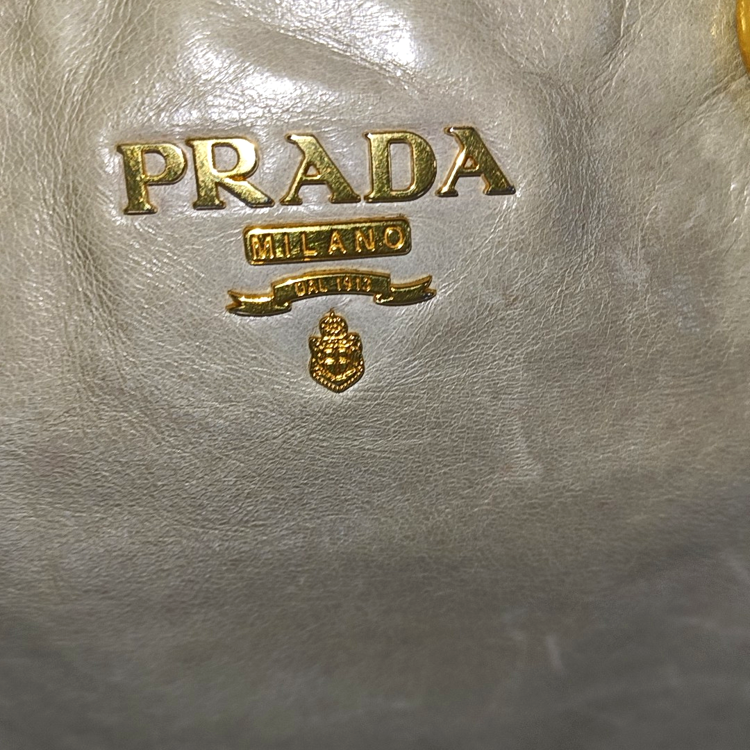 PRADA Green Cowhide Handbag Shoulder Bag Golden hardware-(SKU)-13786138