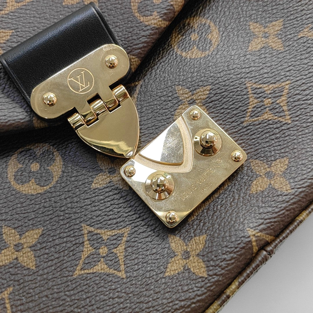 LOUIS VUITTON TRUNKIE Brown Coated Canvas Monogram Studs Crossbody Shoulder Bag with Gold Hardware-(SKU)-968485400