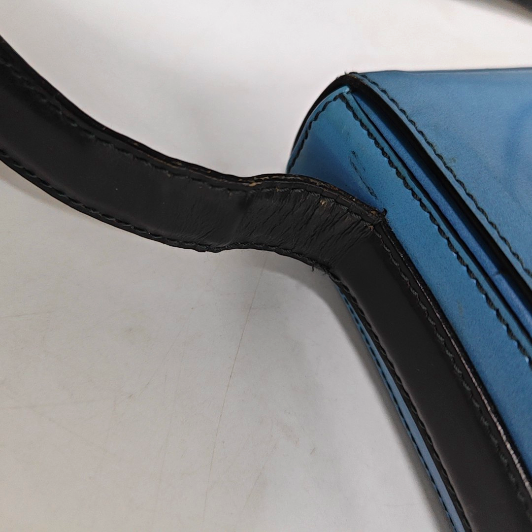 PRADA Blue cowhide single shoulder bag Silver Hardware-(SKU)-935766578