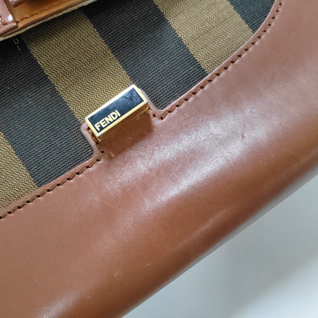 FENDI Silvana Brown cowhide crossbody bag, handbag, shoulder bag Golden hardware Removable shoulder strap-(SKU)-956716249