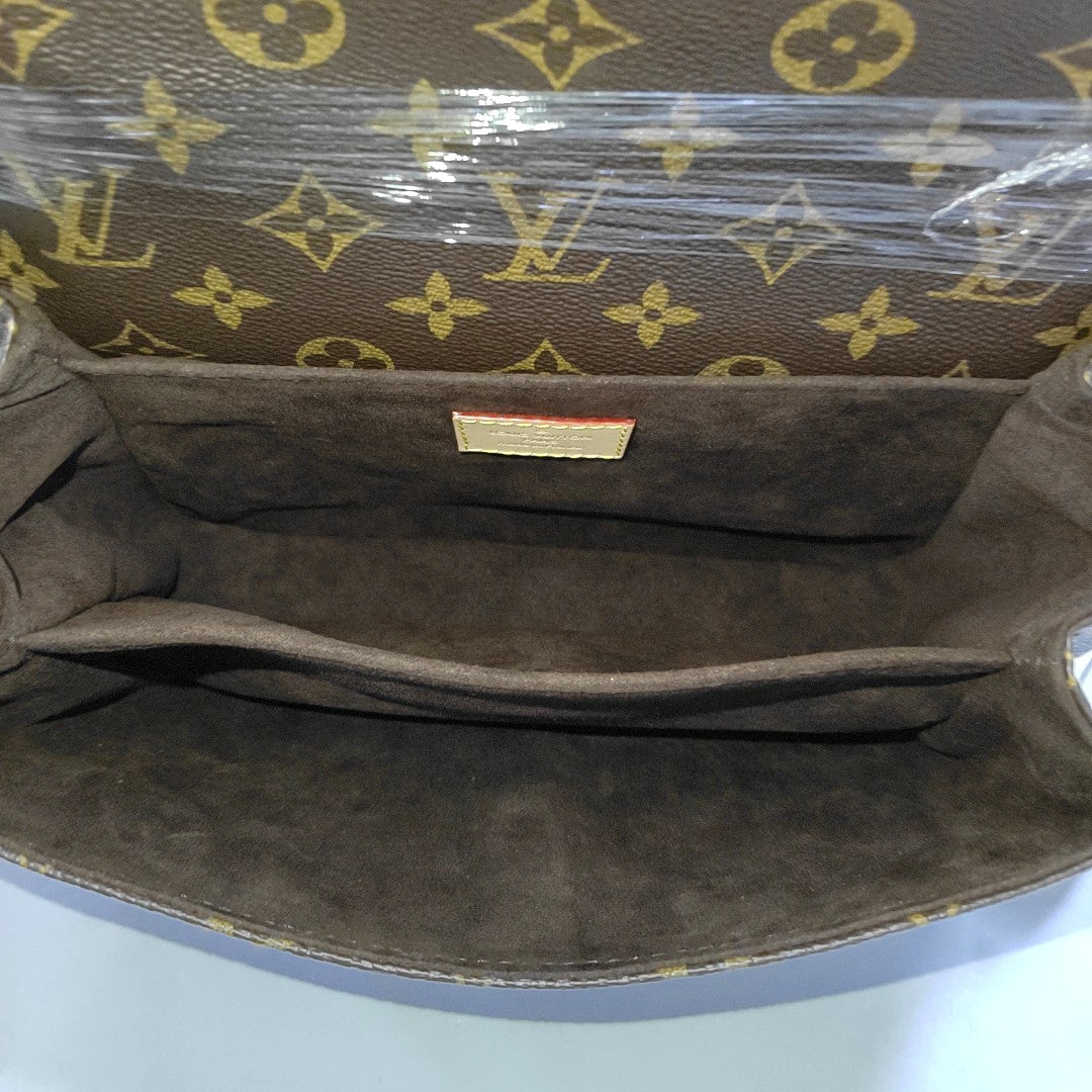 LOUIS VUITTON MÉTIS Medium Brown Coated Canvas Monogram Vernis Messenger Bag Crossbody Bag Shoulder Bag Tote Bag Adjustable Strap Golden Hardware Complete Accessories-(SKU)-969538563