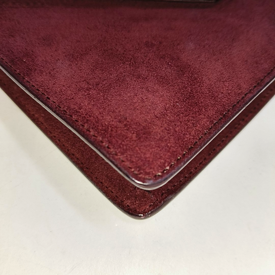 YSL VINTAGE BETTY Burgundy suede leather single shoulder bag crossbody bag Golden hardware-(SKU)-14285934