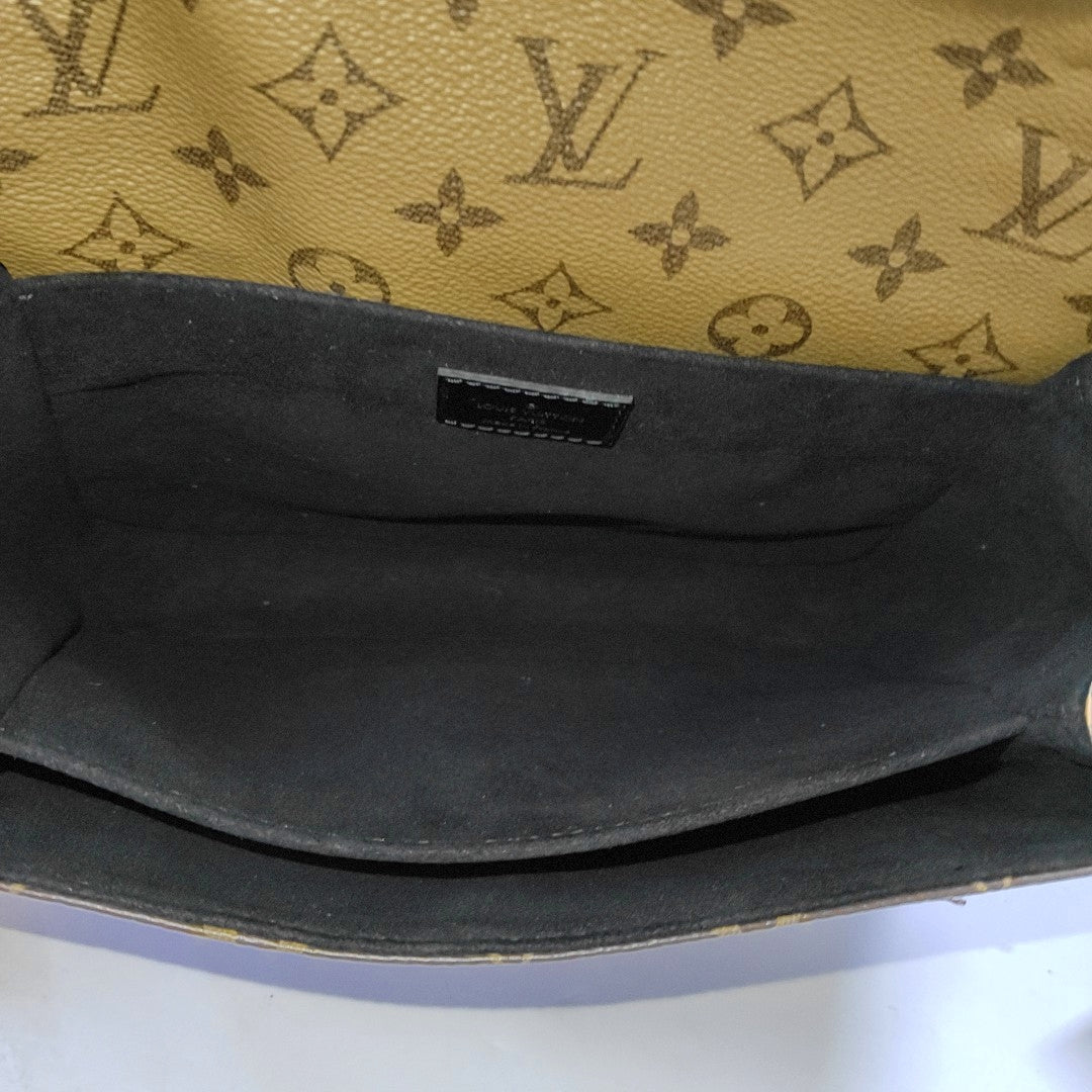 LOUIS VUITTON MÉTIS Medium Size Monogram Canvas Damier Ebene Tote Bag Crossbody Shoulder Bag Gold Hardware Removable Strap-(SKU)-968884468