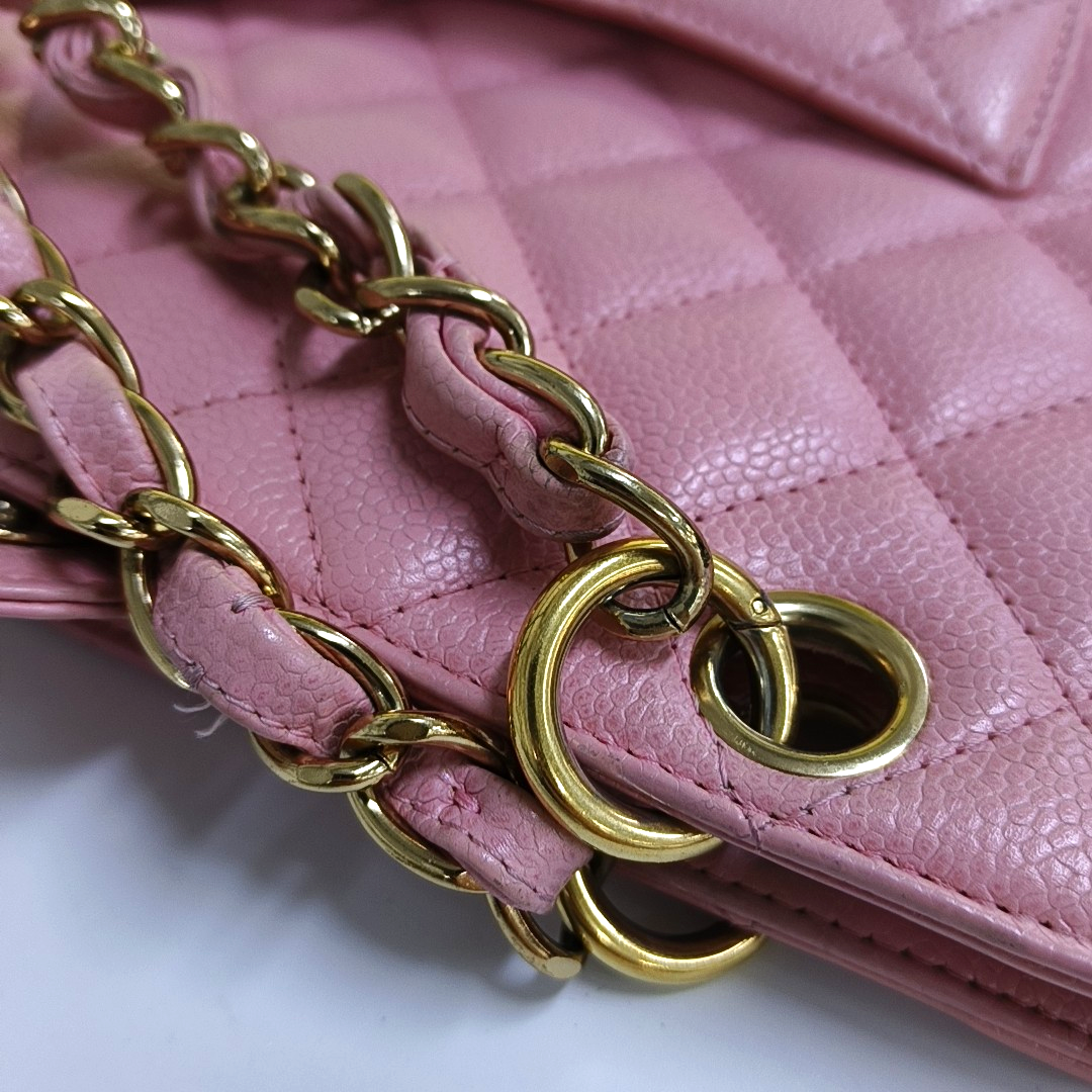 CHANEL CHANEL PST Pink Calfskin Quilted Handbag Gold Hardware 8 Clasp-(SKU)-964725019