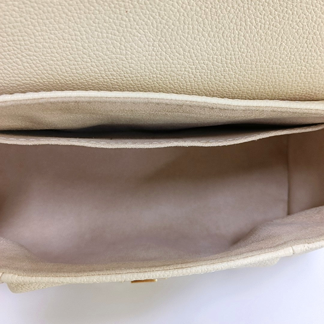 LOUIS VUITTON FAVORITE Beige Leather Monogram Embossed Shoulder Bag, Crossbody Bag with Golden Hardware and 2 Removable Straps-(SKU)-969324428