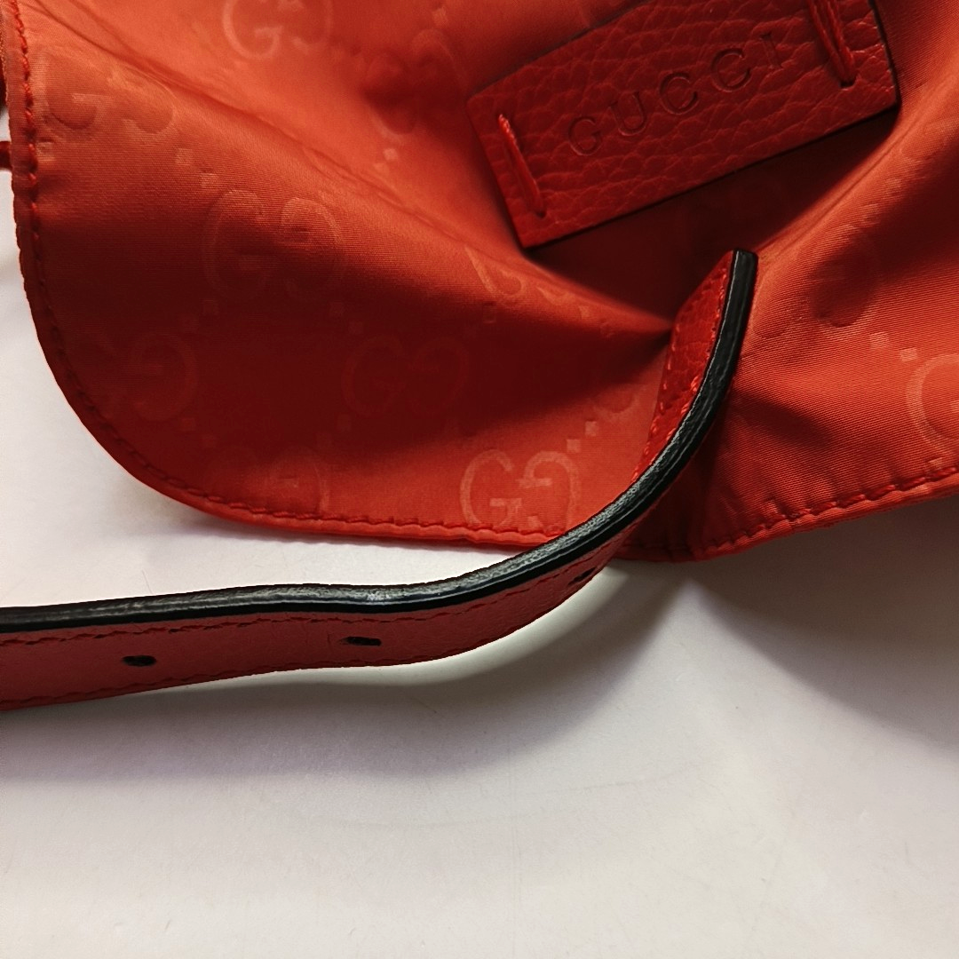 GUCCI Red Nylon Monogram Backpack Silver Hardware-(SKU)-956256558