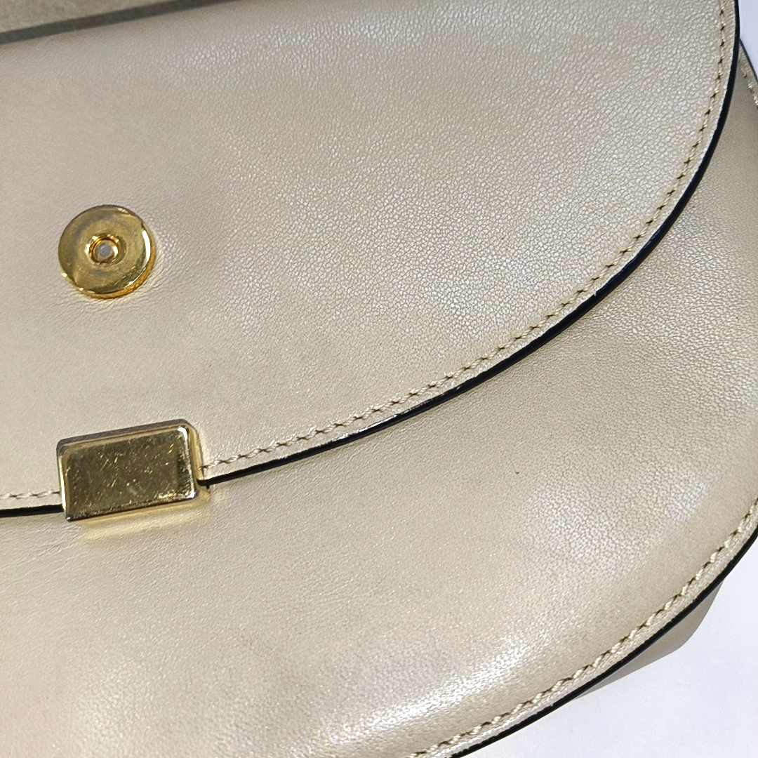 Chloé Georgia Light Gray Cowhide Crossbody Bag Golden hardware Removable shoulder strap-(SKU)-14414002