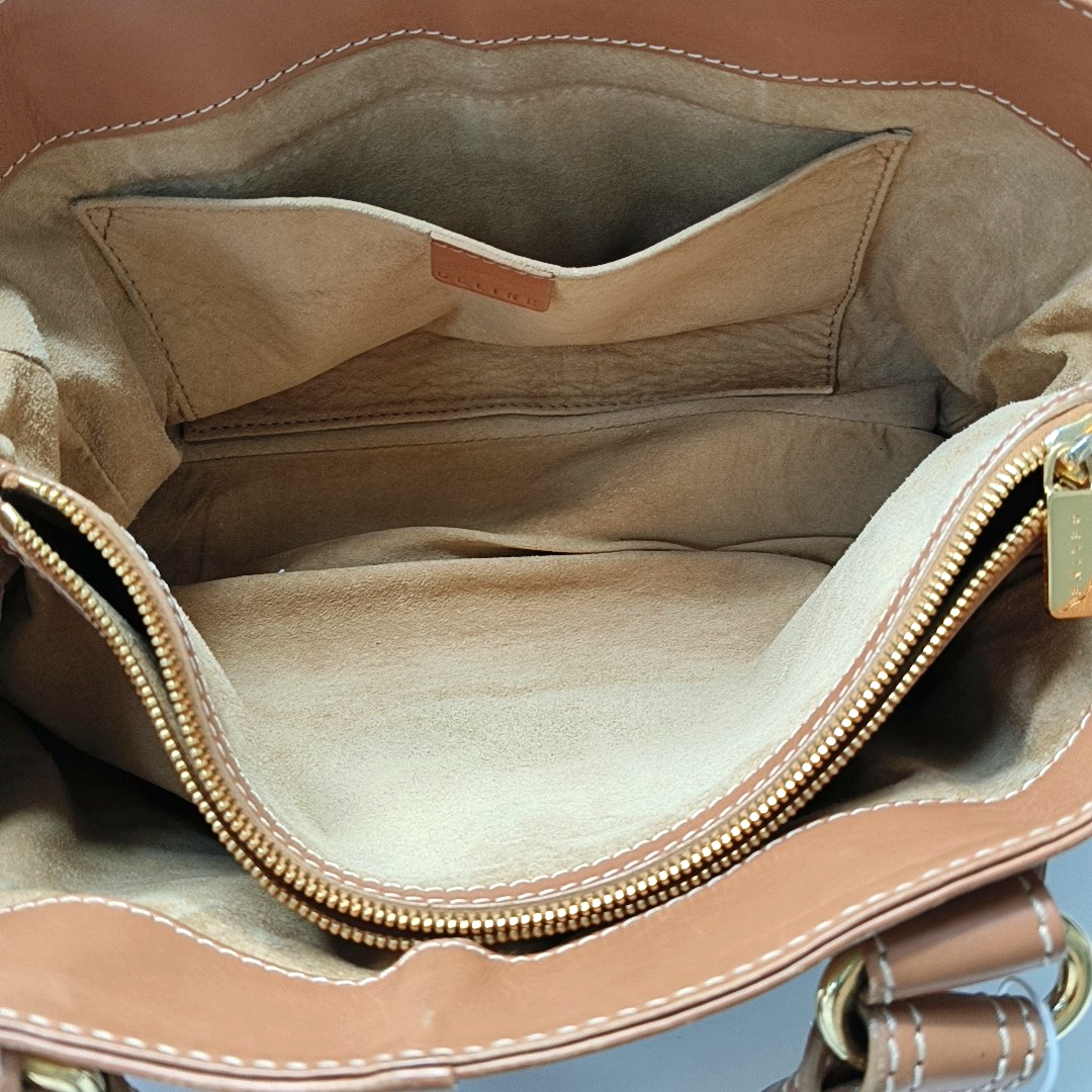 CELINE BOOGIE Medium size Brown Cowhide Handbag Golden hardware-(SKU)-947525770