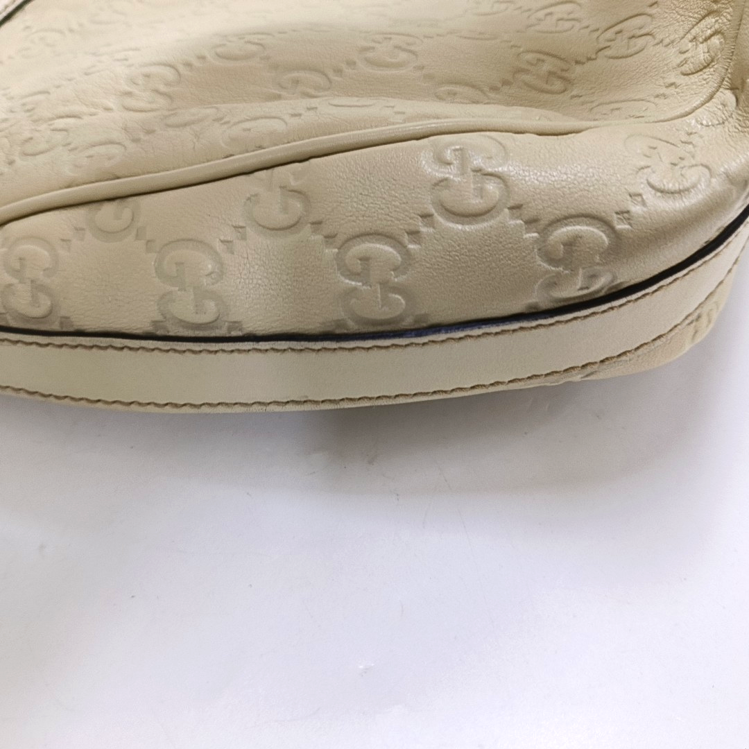 GUCCI Beige Cowhide Monogrammed Tote Handbag Single Shoulder Bag Golden hardware-(SKU)-959591778