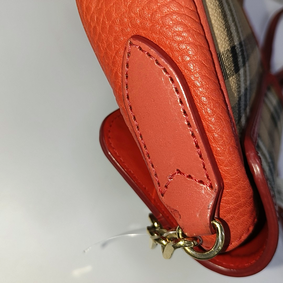 BURBERRY Maydown Khaki Coated Canvas Warhorse Plaid Crossbody Shoulder Bag Golden hardware-(SKU)-940909865
