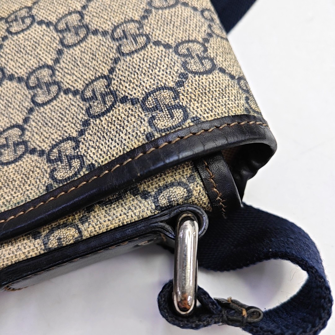 GUCCI Khaki Coated Canvas Old Flower Single Shoulder Bag Crossbody Bag Golden hardware-(SKU)-956510799
