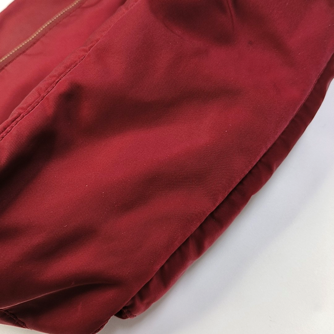 PRADA Vela Messenger Bag Red Nylon Cross Grain Single Shoulder Crossbody Golden hardware Removable shoulder strap-(SKU)-957669142