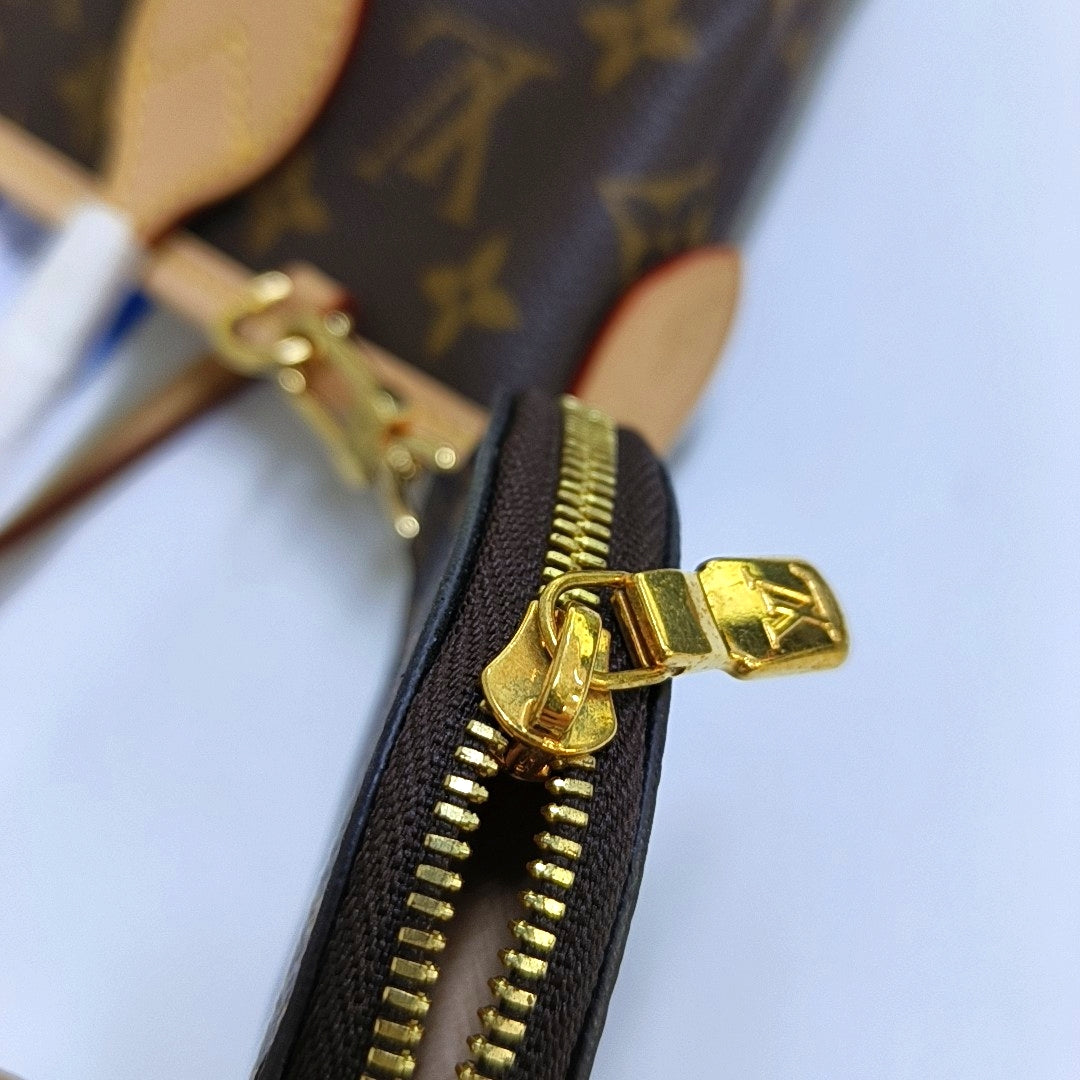 LOUIS VUITTON NEVERFULL BB brown coated canvas Monogram shoulder bag handbag crossbody bag removable shoulder strap-(SKU)-968798097