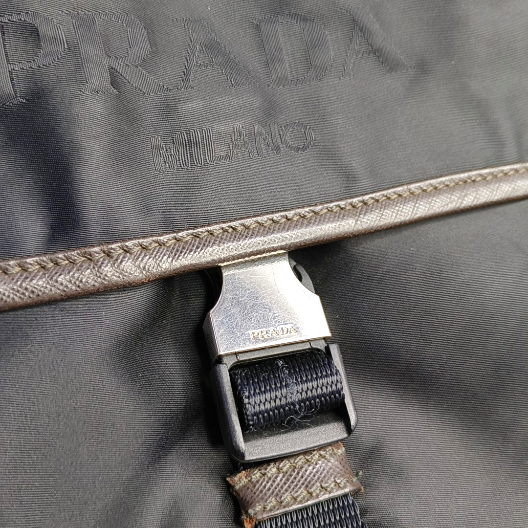 PRADA Black fabric crossbody bag shoulder bag Silver Hardware-(SKU)-953382734