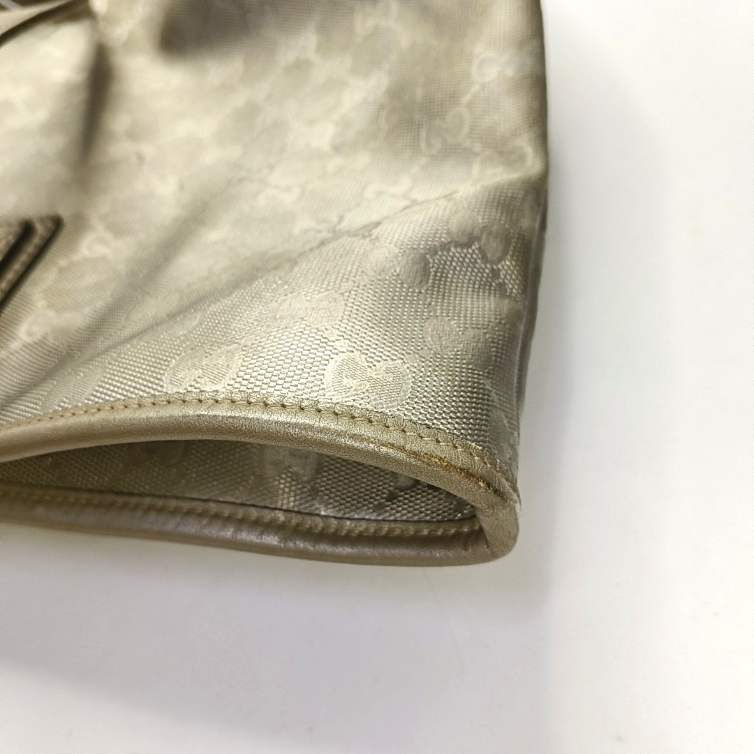 GUCCI GG Imprime Silver Coated Canvas Monogram Shoulder Bag Handbag Silver Hardware-(SKU)-957584035