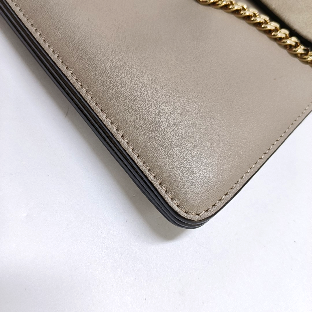 Chloé Faye Medium size Grey Cowhide Crossbody Bag Golden Silver Hardware Removable shoulder strap-(SKU)-960170857
