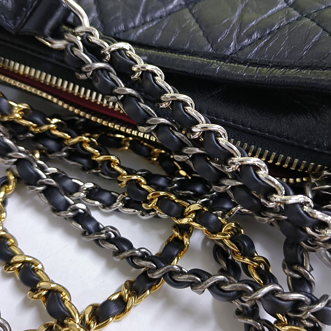 CHANEL GABRIELLE small black leather quilted diamond-stitched crossbody bag shoulder bag removable shoulder strap-(SKU)-953784827