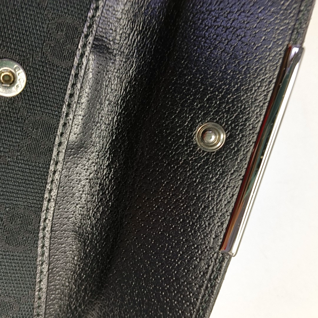 GUCCI Black Canvas Vintage Wallet Golden hardware-(SKU)-958453110