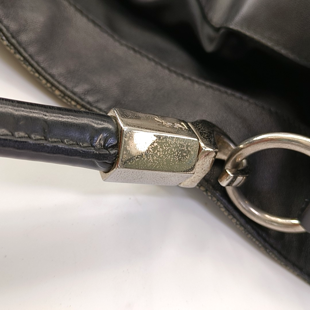 YSL ROADY Grey Cowhide Tote Bag Silver Hardware Removable shoulder strap-(SKU)-957328049