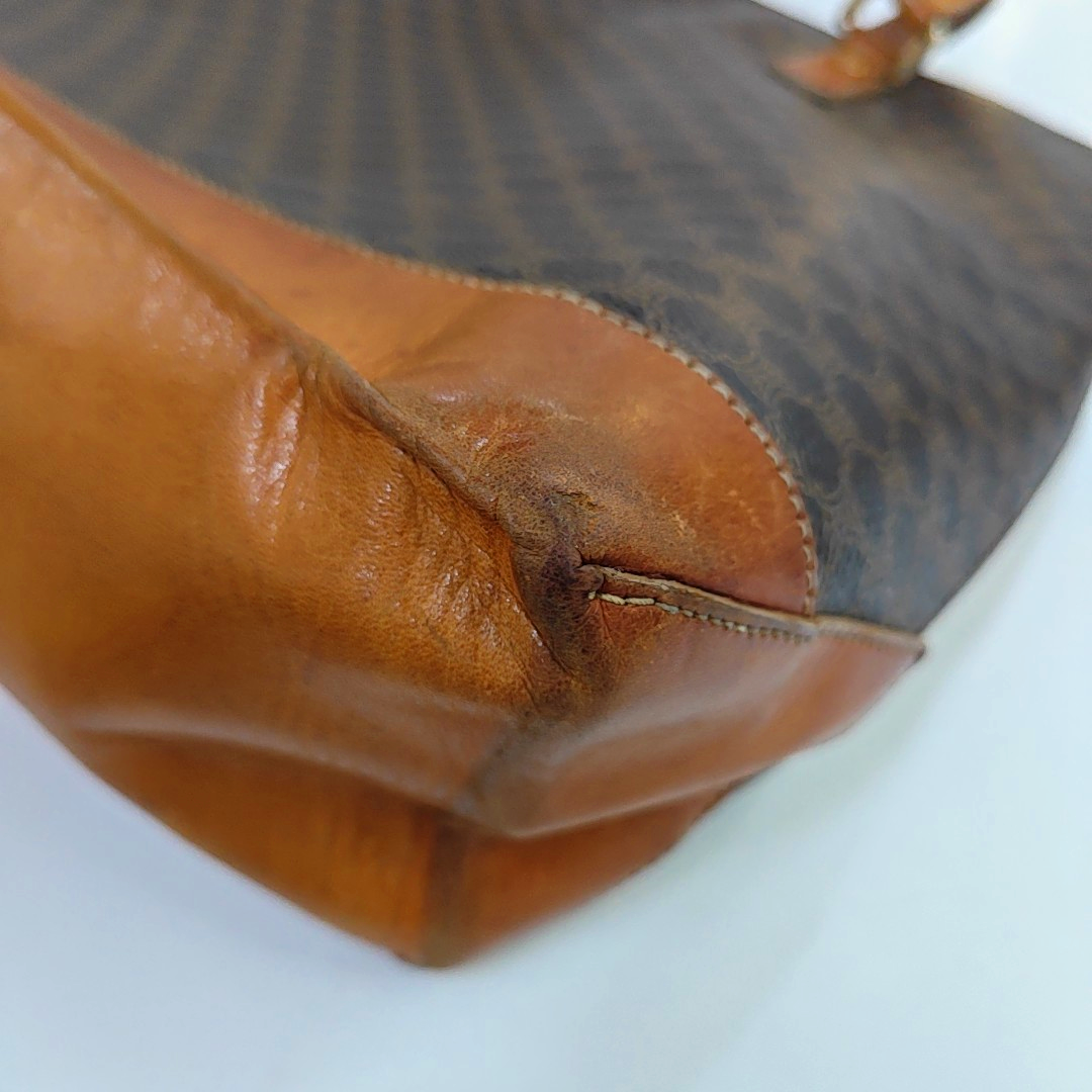 CELINE Tote bag Brown Coated Canvas Monogrammed Single Shoulder Bag Golden hardware-(SKU)-943019925