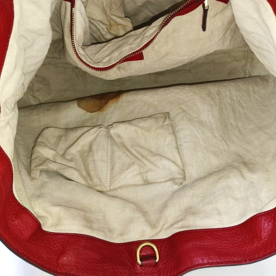 GUCCI Tote bag Red Cowhide Fringe Tote Bag Single Shoulder Bag Golden hardware-(SKU)-954793902