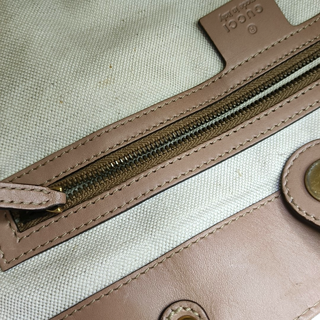 GUCCI Sukey Khaki Canvas Monogram Tote Bag Single Shoulder Bag Golden hardware-(SKU)-951940083