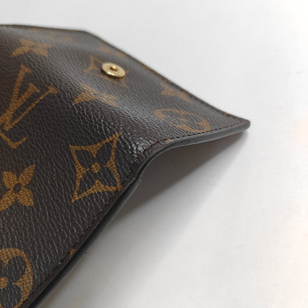 LOUIS VUITTON Brown Coated Canvas Monogram Key Bag Golden hardware-(SKU)-944332250