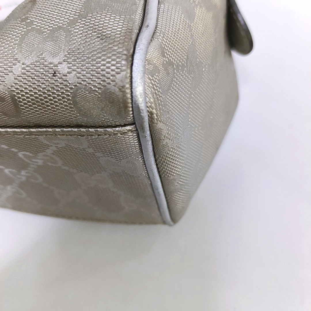 GUCCI Guccissima Silver Coated Canvas Monogram Handbag Silver Hardware-(SKU)-951869728
