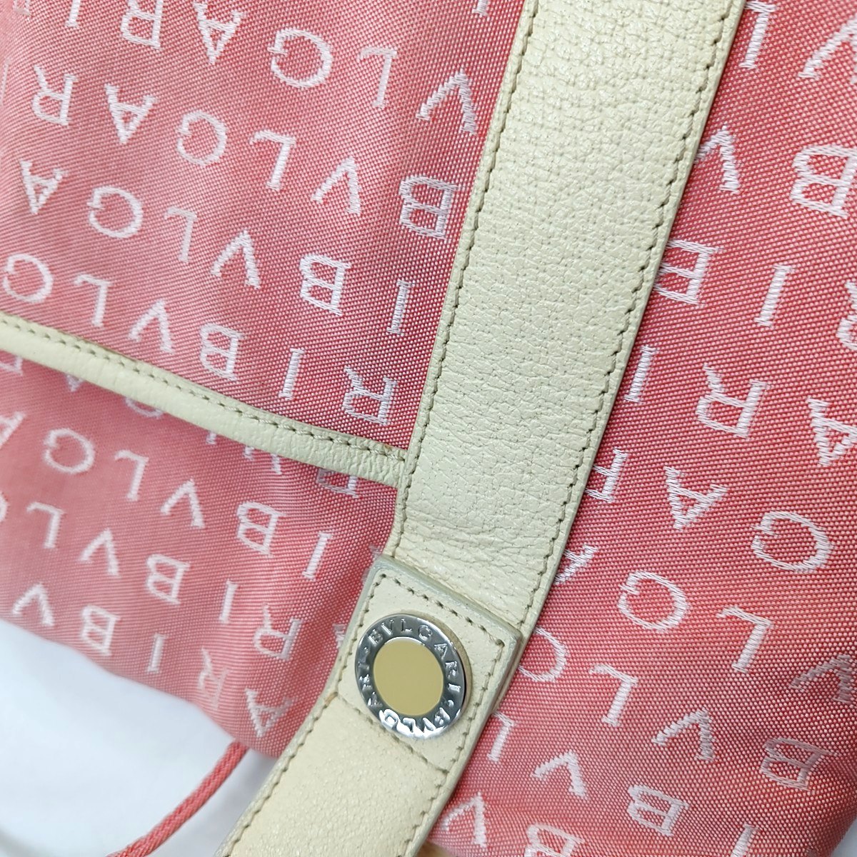 BVLGARI SOPHIA Pink Canvas Floral Handbag Single Shoulder Bag Golden hardware Sub-bag-(SKU)-949452566