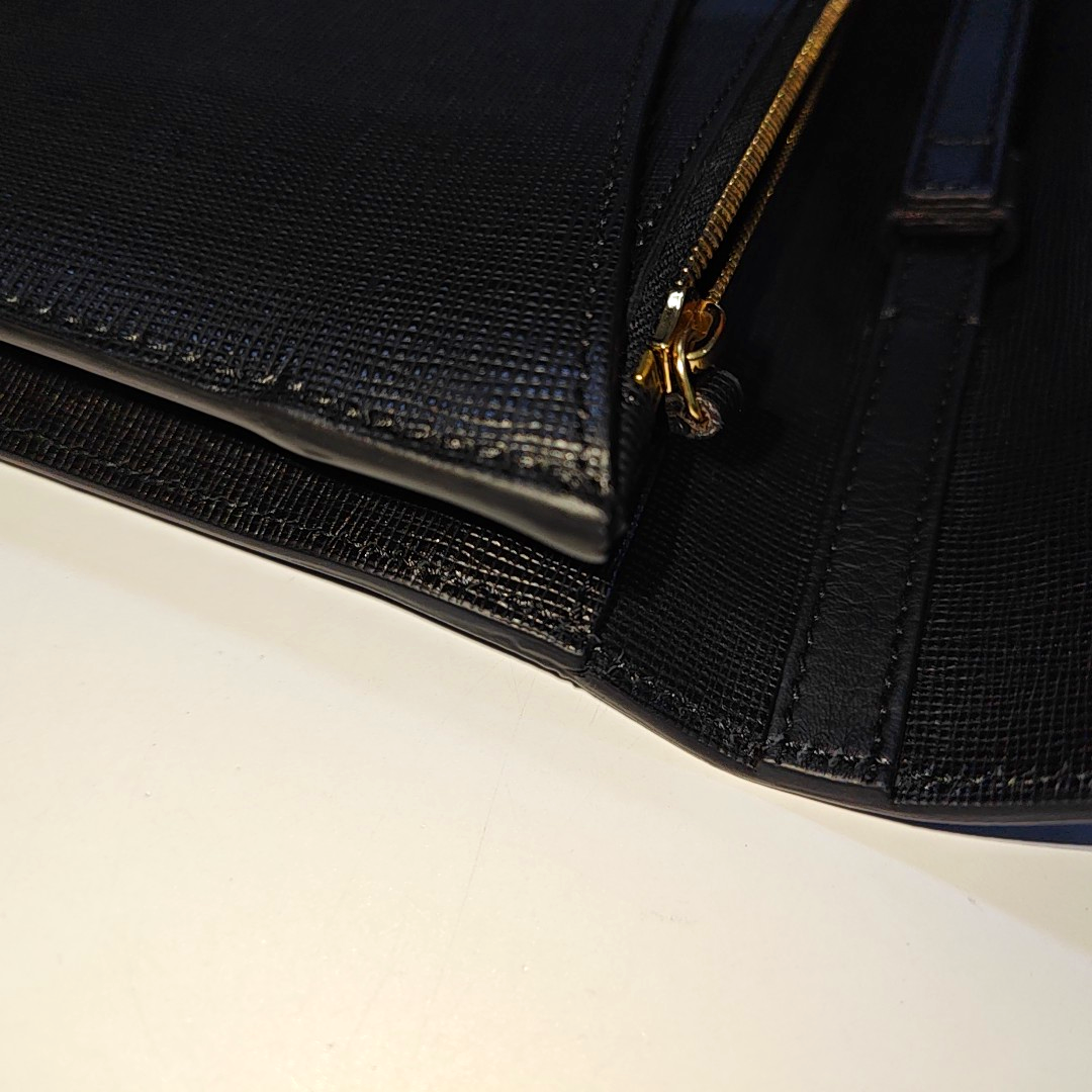 FENDI 2 Jours Black Cowhide Clutch Golden hardware-(SKU)-938664710