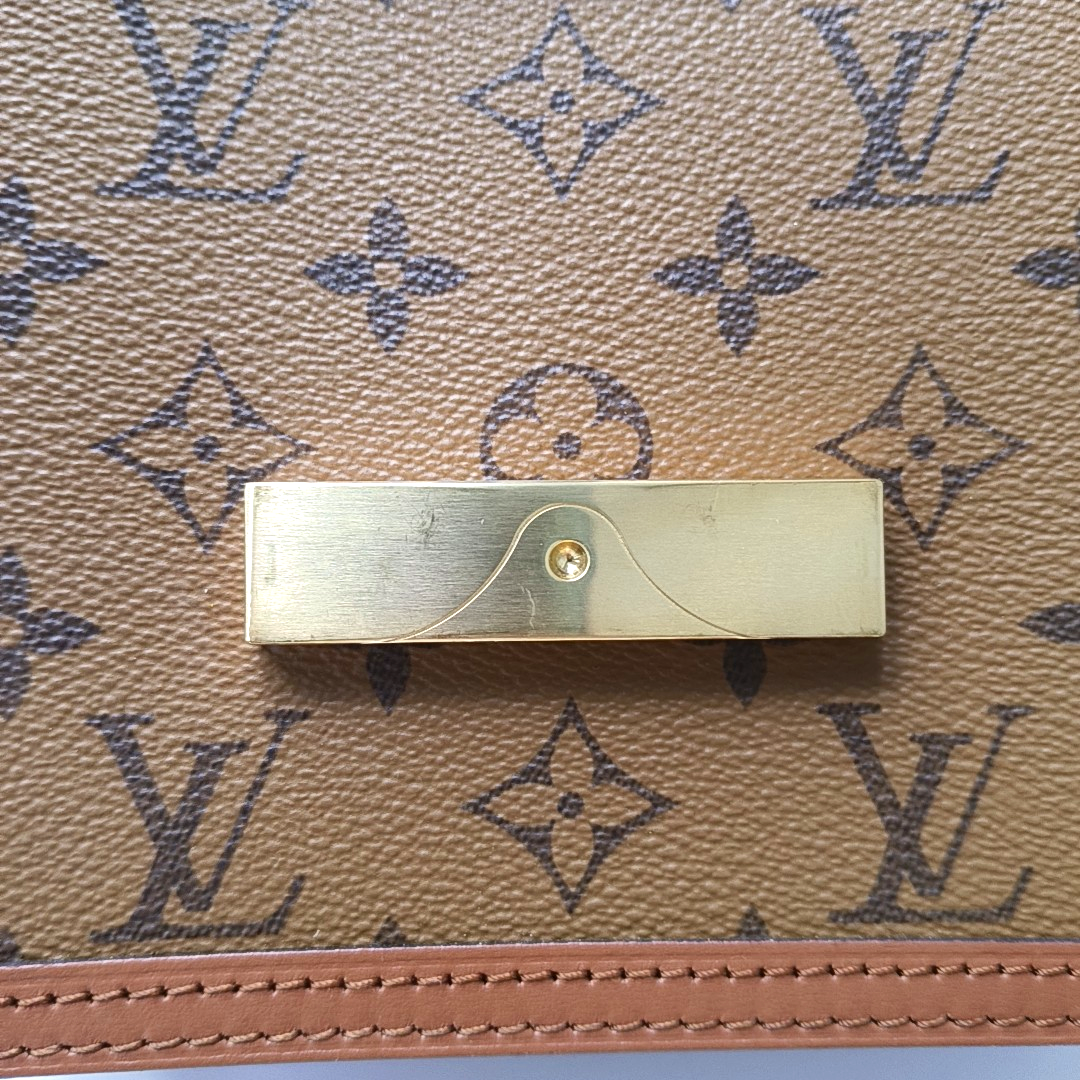 LOUIS VUITTON DAUPHINE Mini Brown Coated Canvas Monogram Vernis Dauphine Crossbody Bag Shoulder Bag Adjustable Strap Golden Hardware Complete Accessories-(SKU)-960573658
