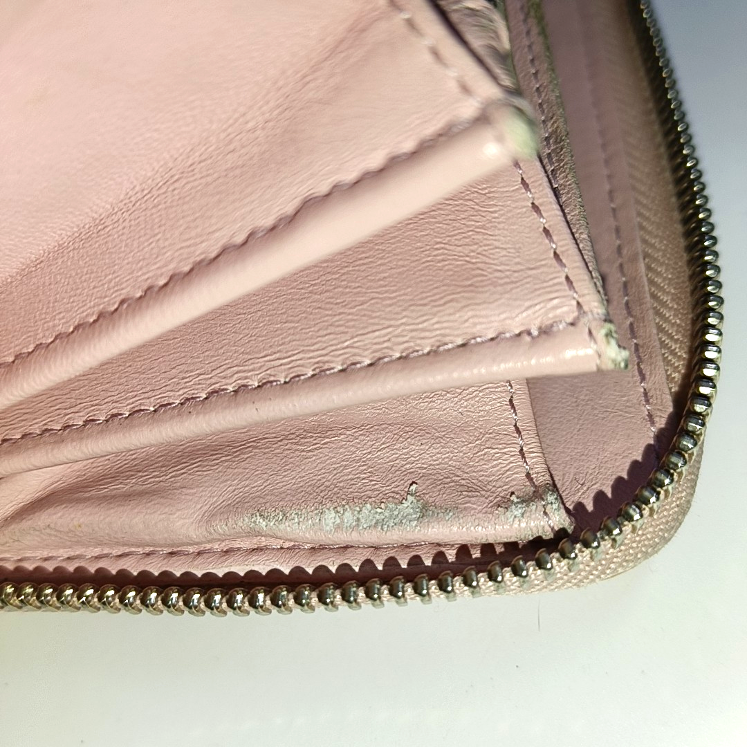 DIOR Pink Patent Leather Vintage Wallet Silver Hardware-(SKU)-939810681