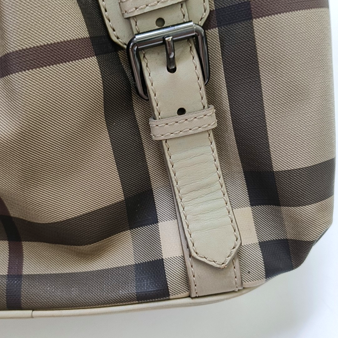 BURBERRY Northfield Small size Grey Coated Canvas Military Horse Pattern Shoulder Bag Ruthenium color hardware Removable shoulder strap-(SKU)-949857384