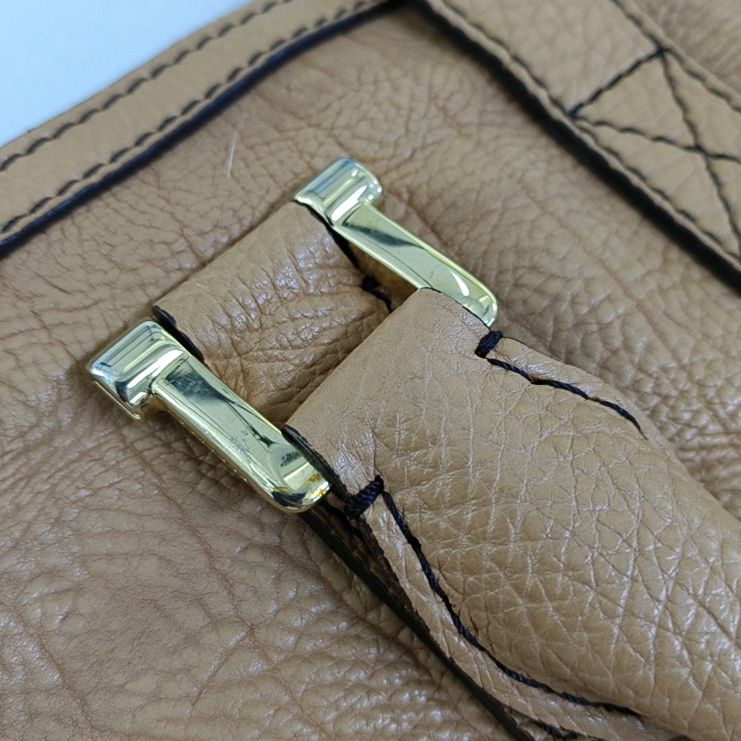 BURBERRY Khaki cowhide single shoulder bag Golden hardware Removable shoulder strap-(SKU)-953631623