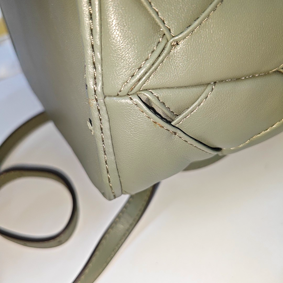 MICHAEL KORS Small size Green Lamb Leather Braided Backpack Golden hardware-(SKU)-936597002