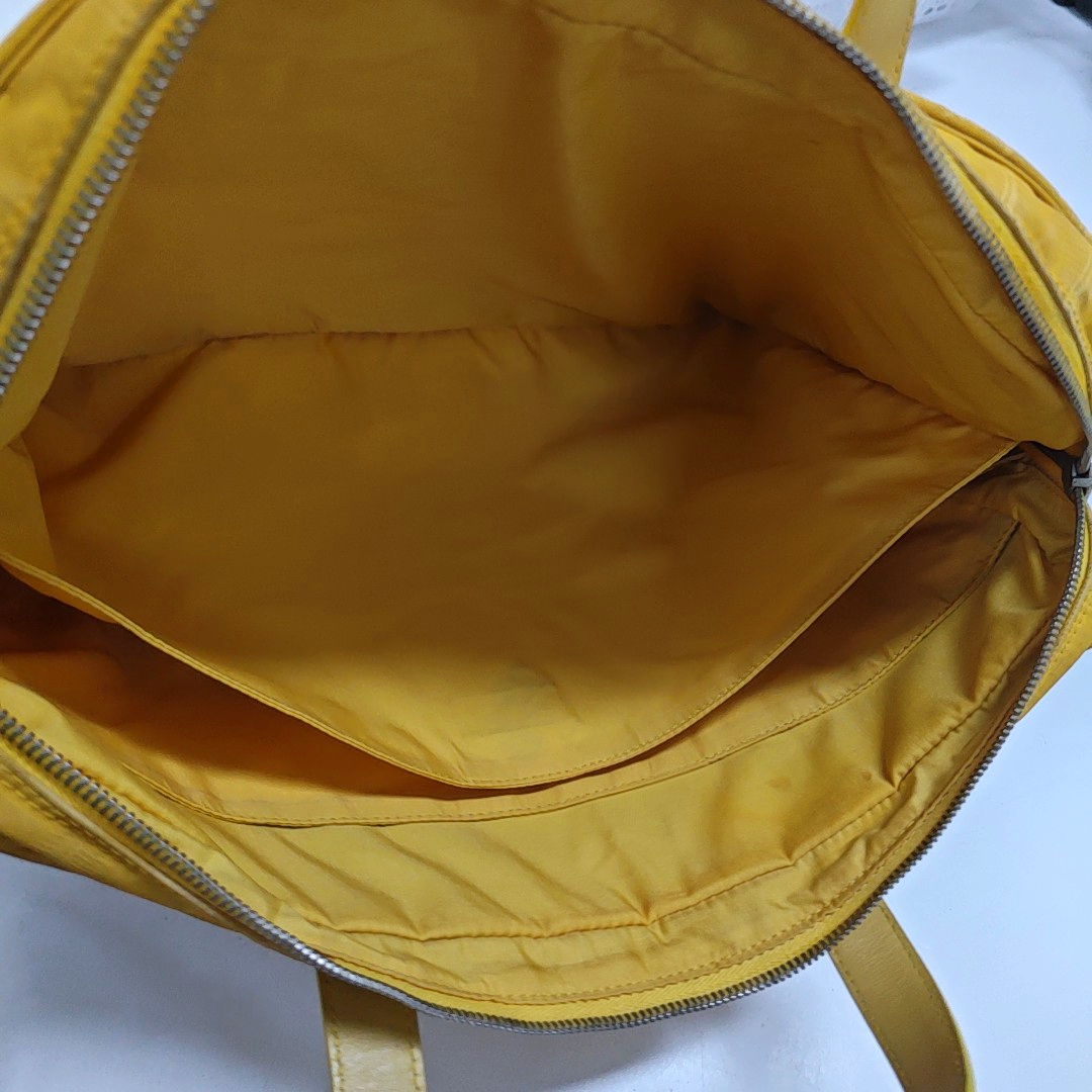 CHANEL TRAVEL LINE Yellow Canvas Ice Grid Jacquard Handbag Silver Hardware 7nan-(SKU)-948075936